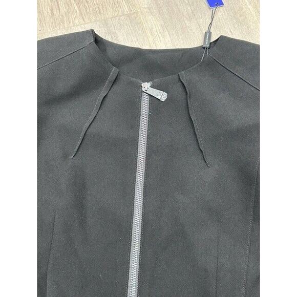 NWT Elie Tahari Womens Zip Front Blazer Jacket Long Sleeve Career Black Size 0 - Picture 4 of 10